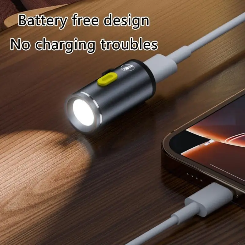 High Brightness LED Mini Flashlight Type C Connectors Small LED Light Torches Travel Use