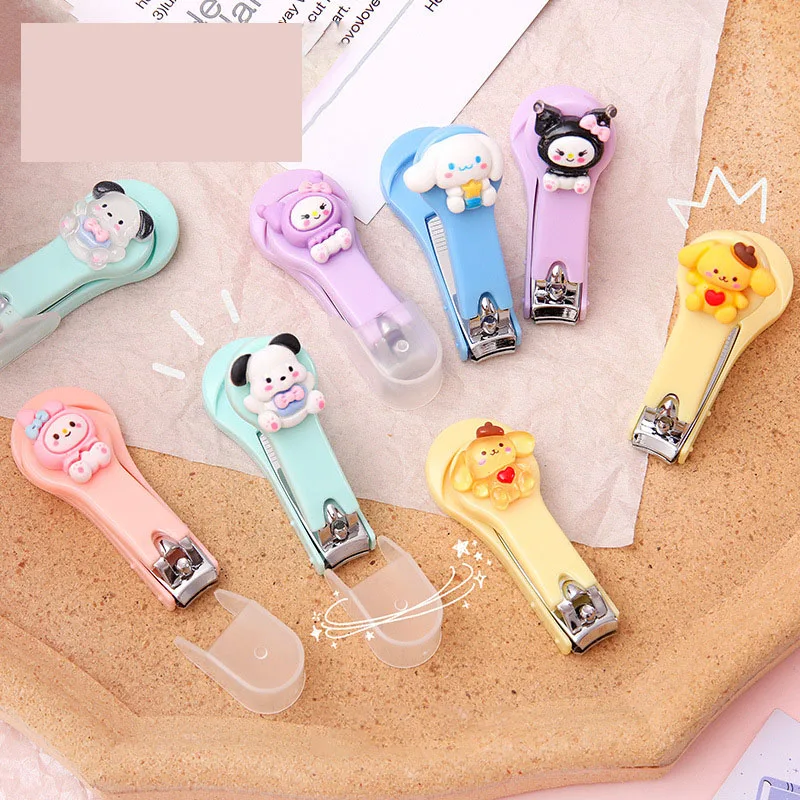 

Sanrio Kawaii Anime Cinnamoroll Student Portable Nail Clippers My Melody Cute Cartoon Folding Nail Clippers Manicure Kids Toys