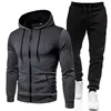 Fashion Print Tracksuit for Men Zipper Hooded Sweatshirt and Sweatpants Two Pieces Suits Male Casual Fitness Jogging Sports Sets 3