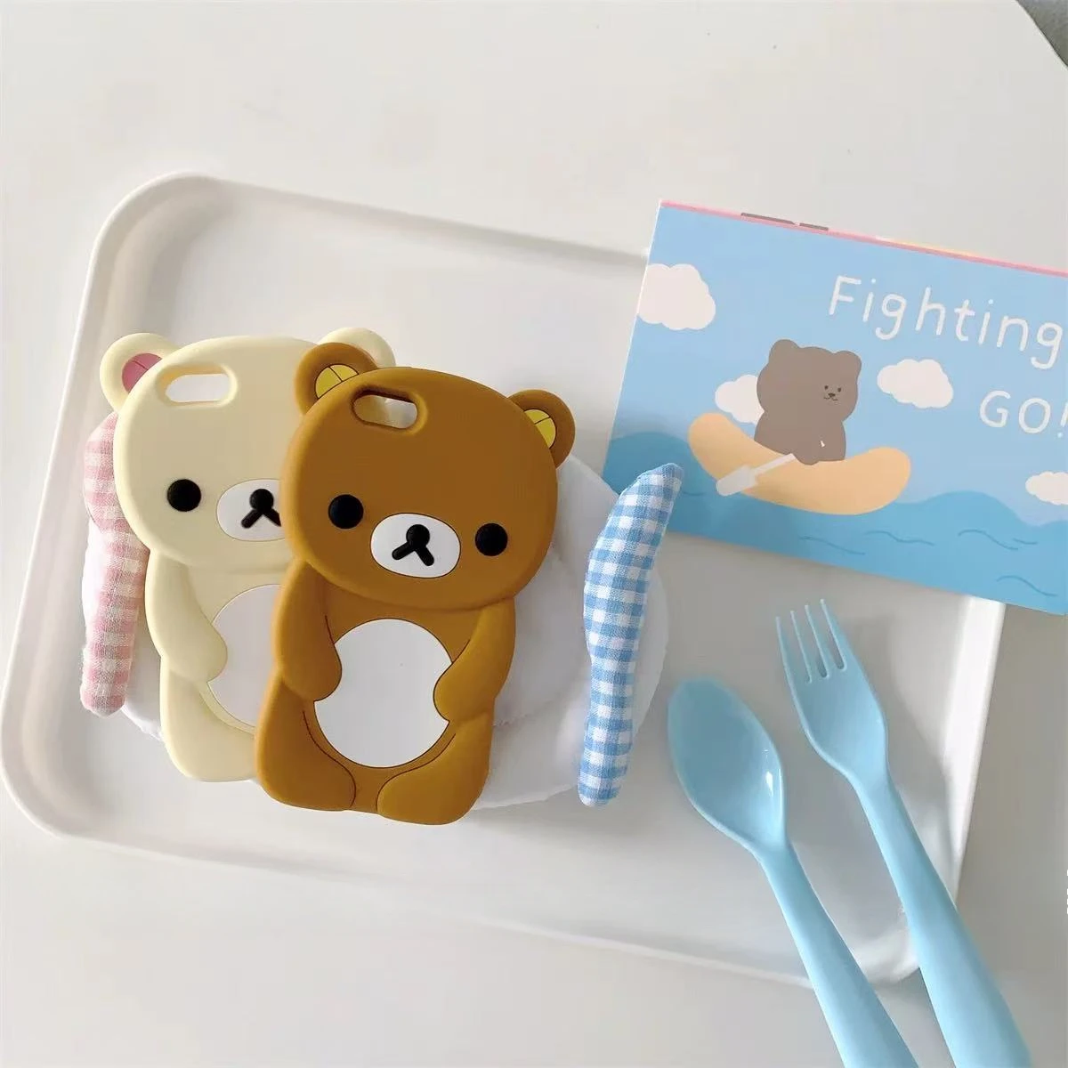 Adorable 3D Cartoon Rilakkuma Bear Soft Silicone Phone Case