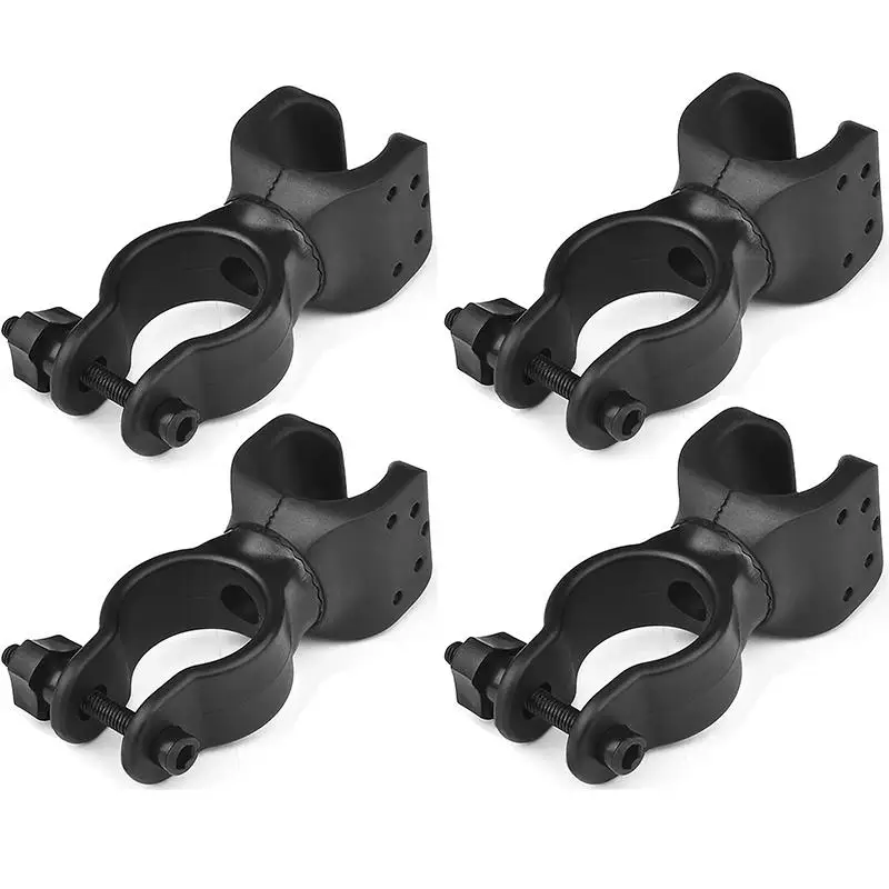 2/4pcs U-shaped 2nd Generation 360 Degree Rotating Bike Clip Bicycle Stand ABS Plastic Light Clip Flashlight Light Holder