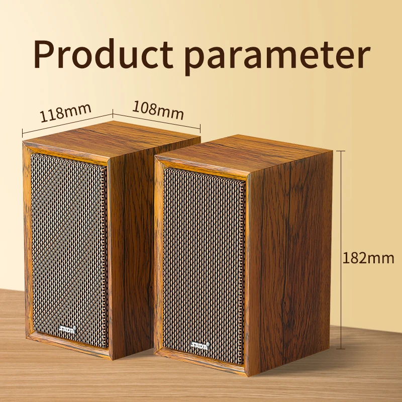 Retro wooden computer speaker Desktop home laptop small speaker heavy bass multimedia wired desktop computer speakers,portable speakers,audio speakers