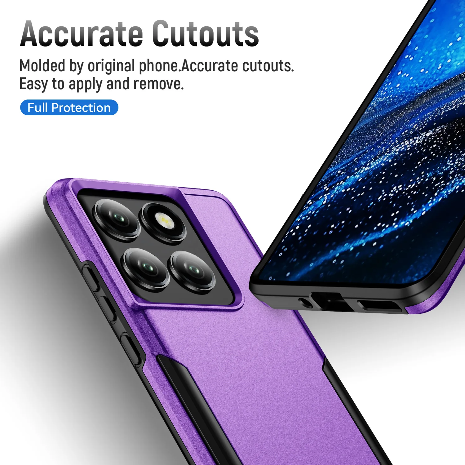 Durable Armor Shockproof Case with Hard PC+TPU Protection