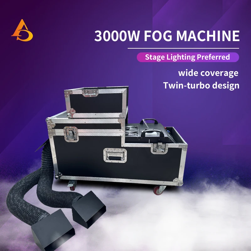 

3000w Water Fog Haze Machine Double head DMX Remote Control Smoke Haze Low Lying Decoration Wedding Stage Concert Party Effect