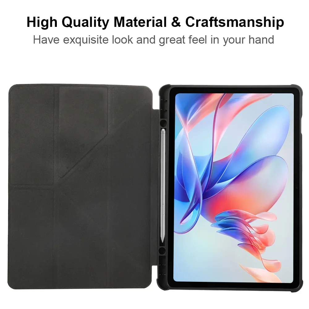 Y-Fold Multi-Angle Folding Tablet Case with Pen Slot