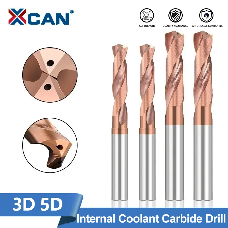 

XCAN Drill Bit 3xD 5xD Carbide Drill Internal Coolant Inner Through Hole Parallel Shank Metal Efficient CNC Drilling Tool