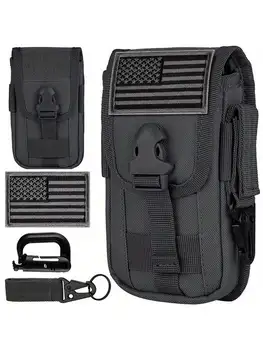 Custodia per fondina per cellulare Custodia per smartphone Custodia per gadget con attacco Molle Marsupio per cintura per 4,7"-6,7" con custodia per armatura con