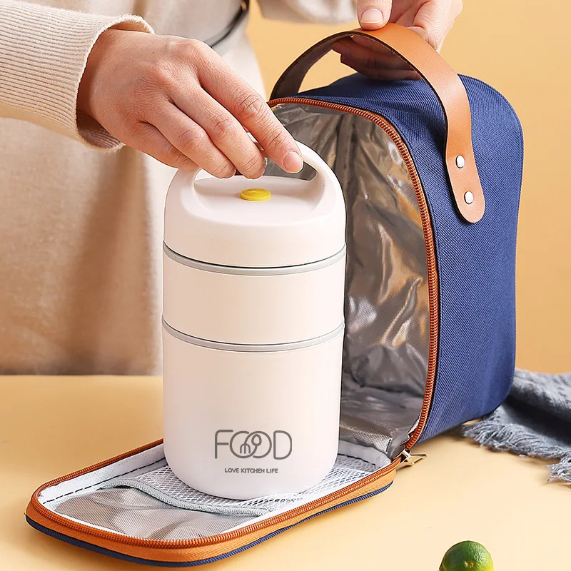 Stainless Steel Lunch Box with Handle or Buckle Heat Preservation Durable  Lunch Box for Going Out Fitness Cooking Tool