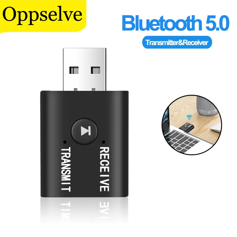 2-в-1 Bluetooth аудио приемник и передатчик стерео Bluetooth 5,0 USB 3,5 мм разъем беспроводной аудио адаптер для ТВ ПК наушников