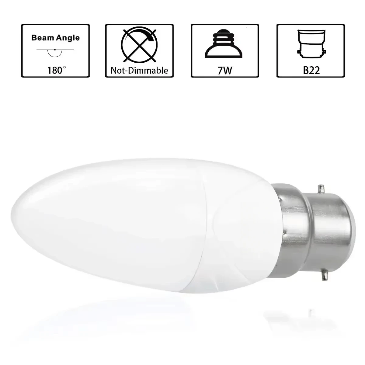 소형 에디슨 나사 베이스 LED 촛불 전구, B22, 7W 총검 데스크 램프, 70W, 따뜻한 흰색, 3000K 일광 6000K, 3 팩