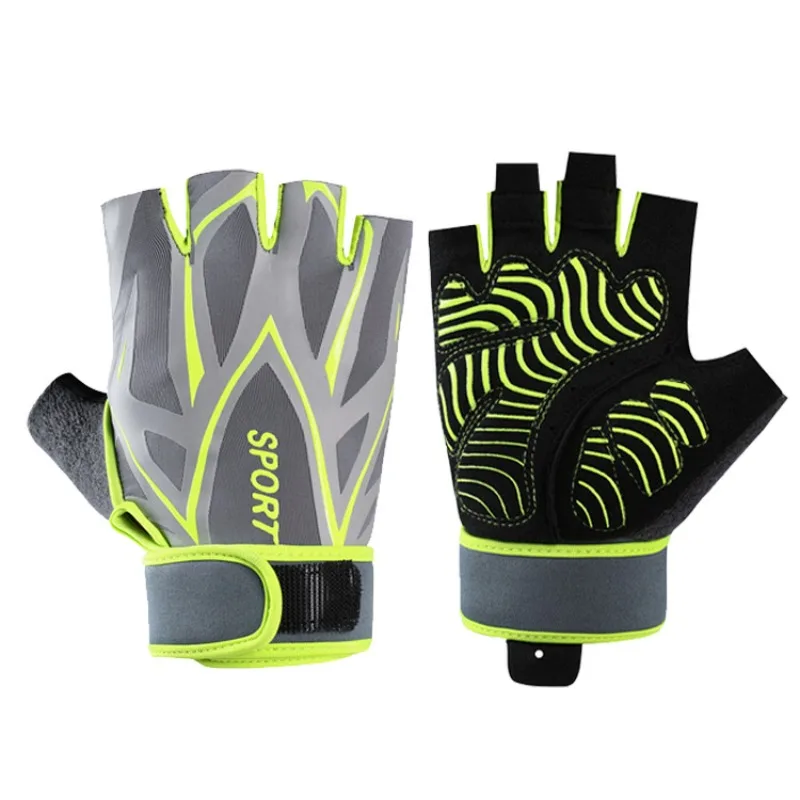 Gym Dumbbells Gloves Half Finger Fitness Anti-Slip Hand Grip Women Men Cycling Bicycle Fingerless