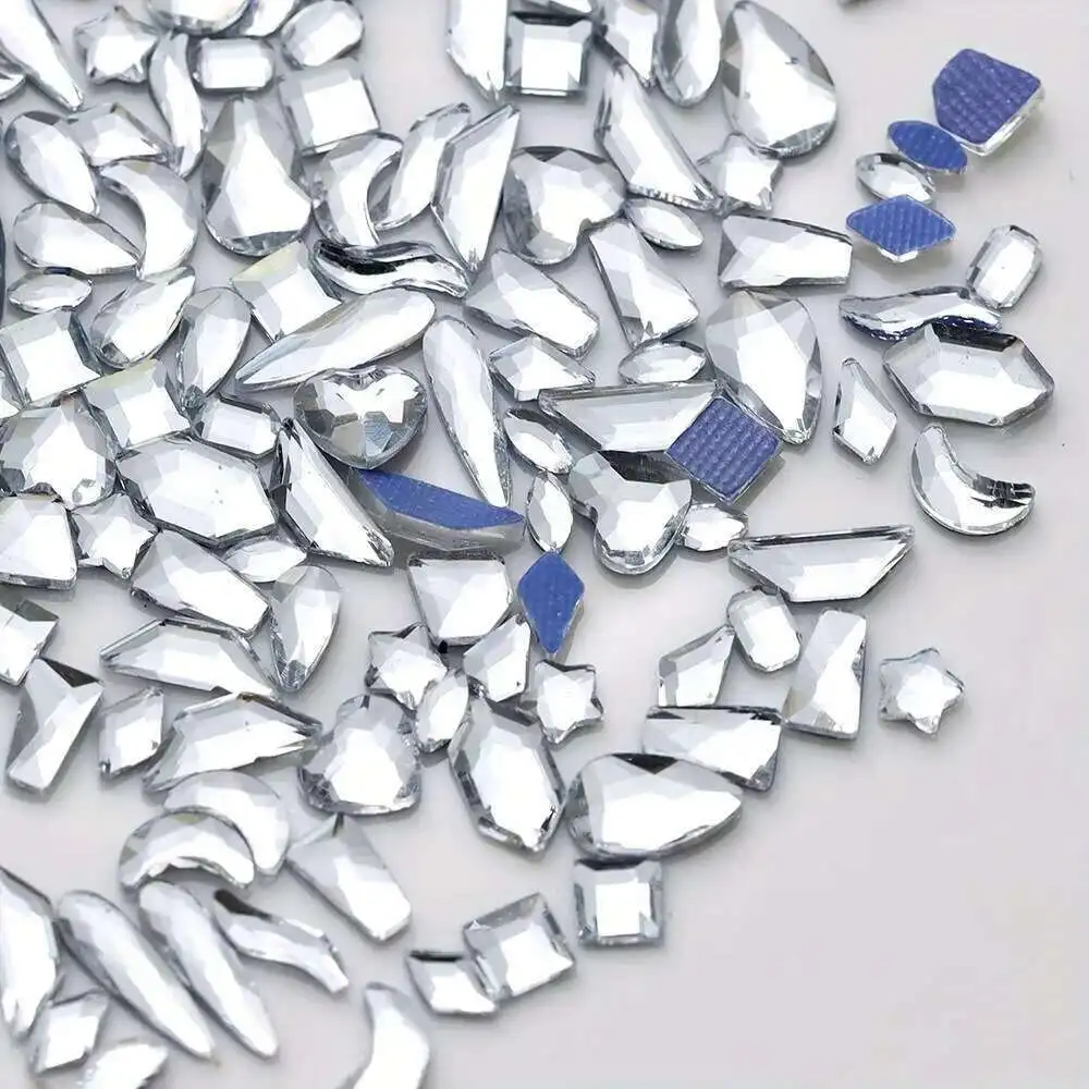 최고 품질 100Pcs 믹스 모양 유리 핫픽스 크리스탈 라인 석 플랫 백 돌 DIY 공예 드레스 의류 장식