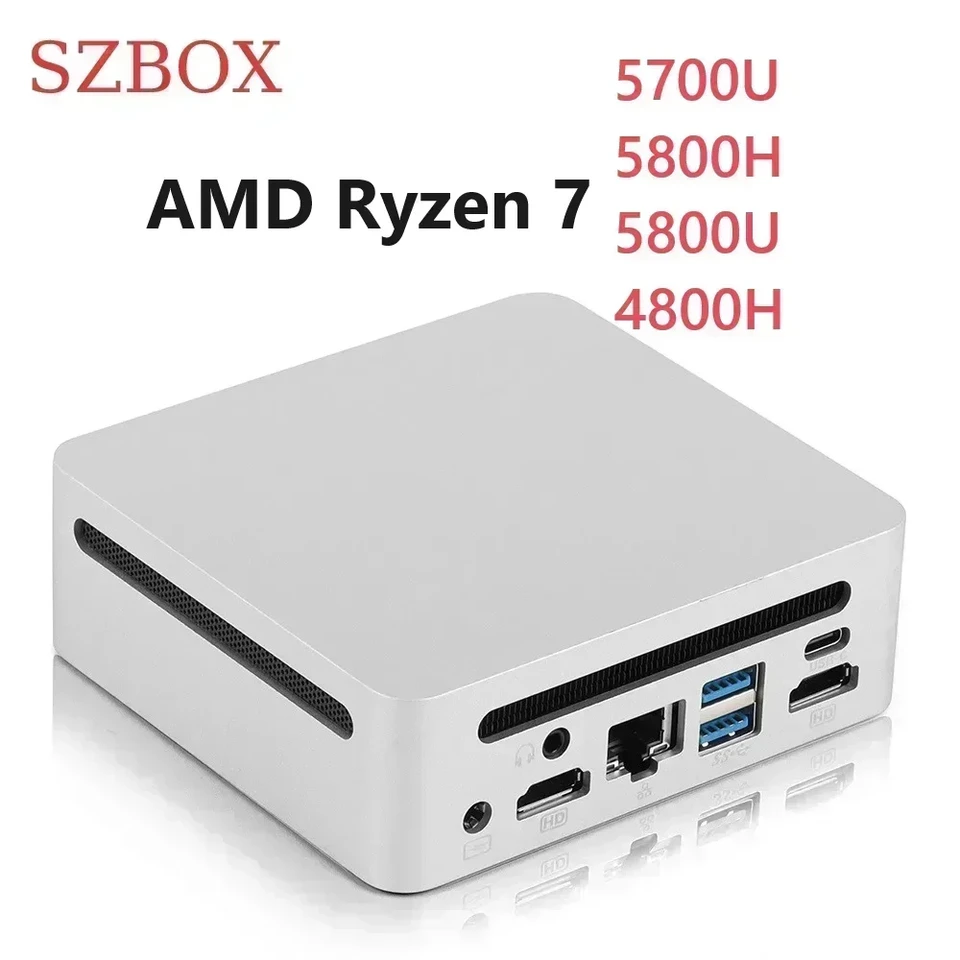 SZBOX AMD Ryzen 7 5700U 5800H 4800H 5800U MINI PC Windows 11 Pro