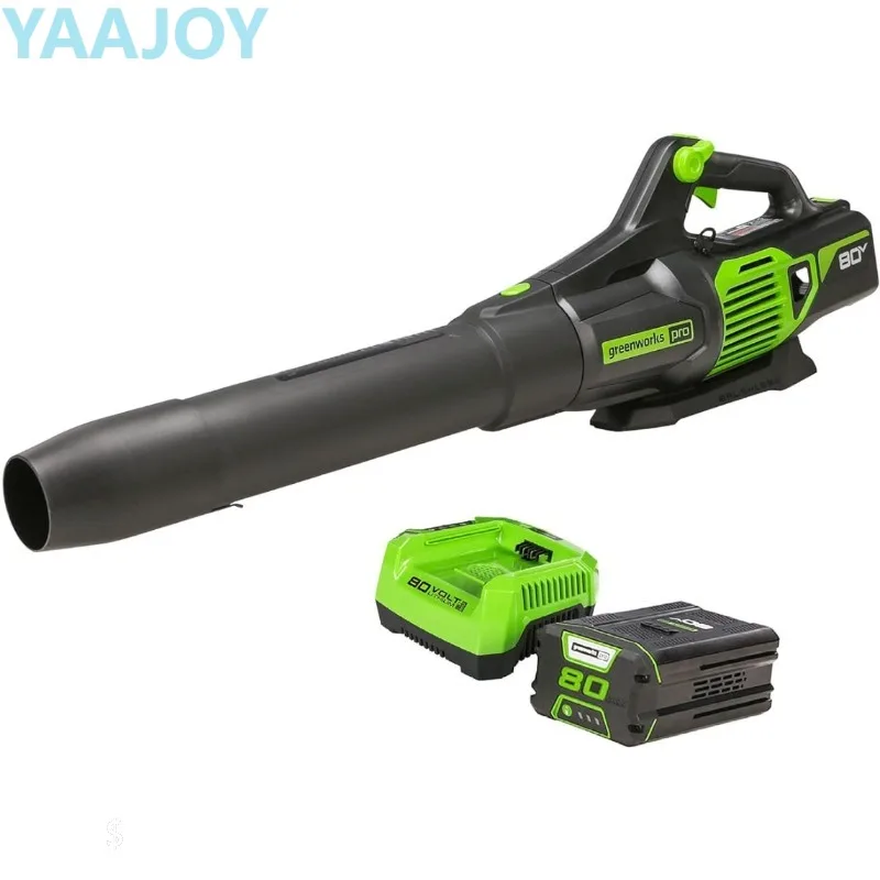 

Greenworks 80V (170 MPH / 730 CFM / 75+ Compatible Tools) Cordless Brushless Axial Leaf Blower, 4.0Ah Battery and Rapid Charger