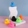 3PCS Yellow Duck Floating Duck Squeeze Sound Toy Floating with Squeeze Sound Yellow Duck Baby Bath Toys Soft Rubber 1