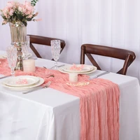 Event Designing Table Runner Cheese Cloth Gauze Crepe Rustic Wedding Party Decor Farmhouse Tabledecor House Warming Gift Easter 5