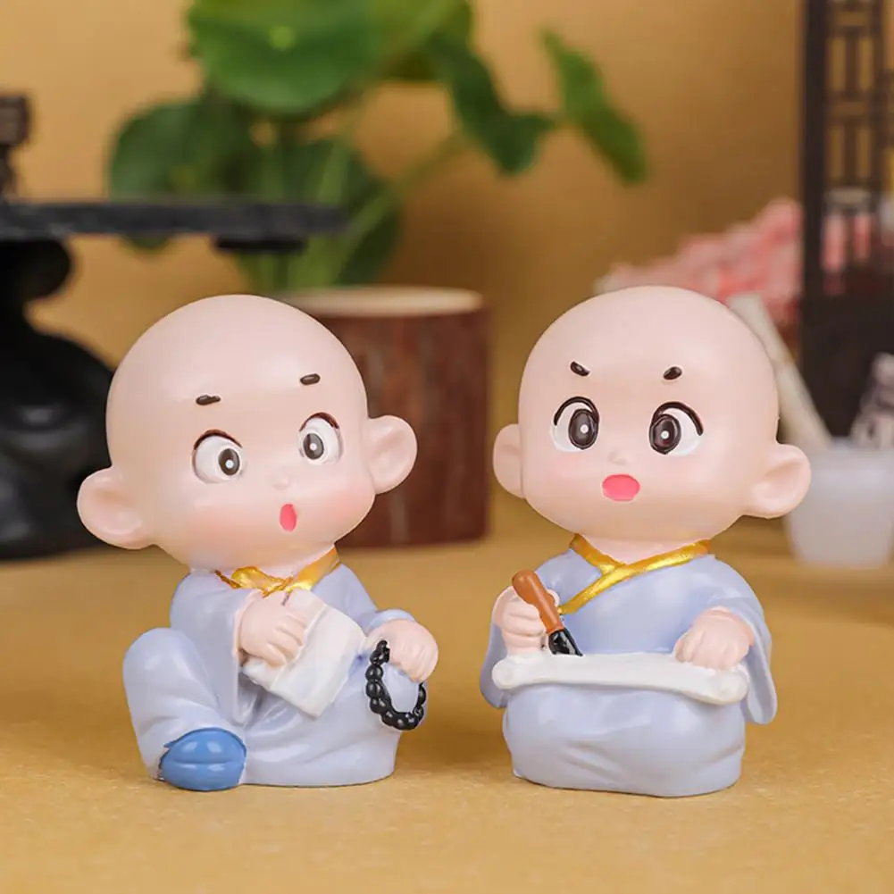Decorazione Della Tavola Statua Del Monaco Sculture Colorate Del Monaco Della Resina Per La Decorazione Dell'Automobile Domestica Simpatiche Statue De