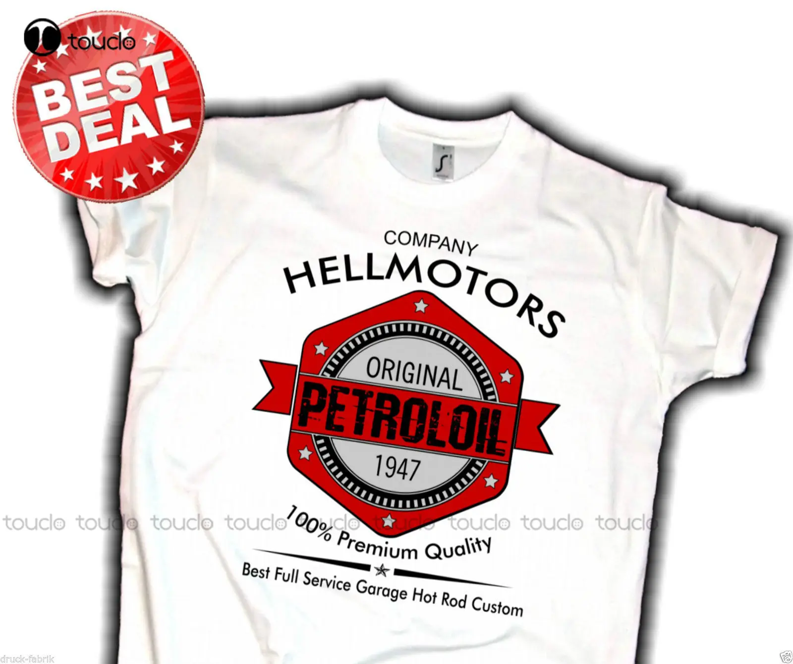 

100% Cotton for Man Shirts Hotrod T-Shirt Petrol V8 Hellmotors Rockabilly US Muscle Car Oldschool Biker Print Tee Shirts