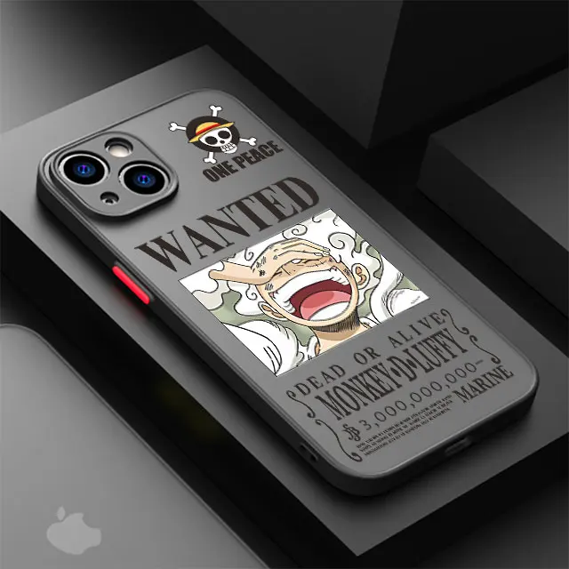 thumbnail image 1 of Funda a prueba de golpes para iPhone 12 Mini, 13, XS, X, 7, 6S, XR, SE, 14 Pro Max, 8 Plus, 15 Pro, 11 Pro, 13, PC dura, Anime, o-one Piece, Luffy, 1 of 5