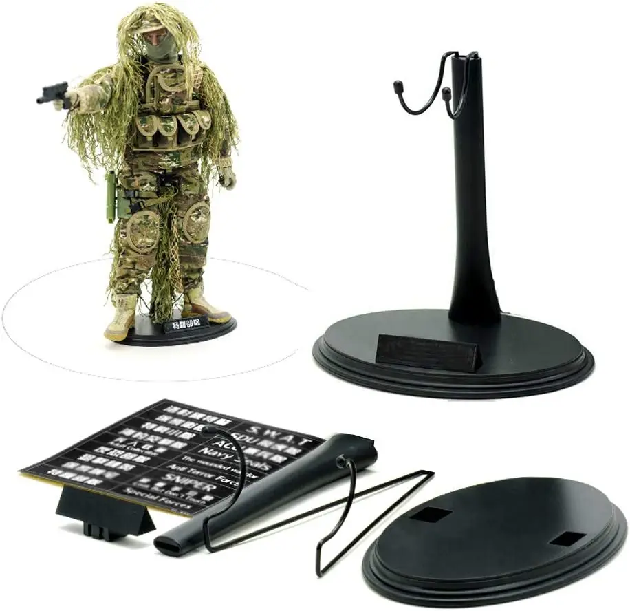 Action Figure Stand 5 Pcs 1/6 Scale 12 inch Black Holder Support Base Adjustable Bracket for Model Display U Type