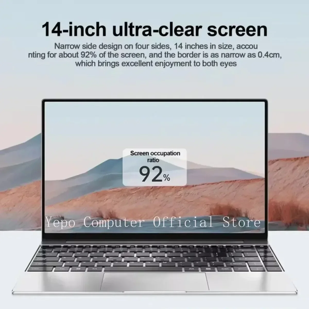 2025 New Laptop Global Version Intel N3700 Ultra Thin 14.1-inch HD Screen 16G+2048G DDR4 High Speed WIFI 5+Office computer 2