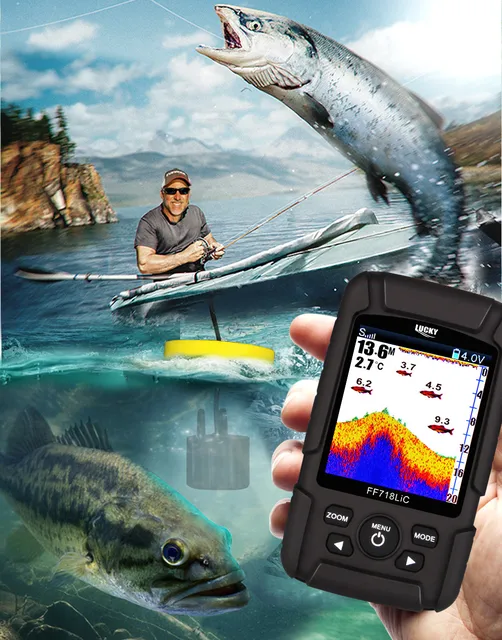 Détecteur De Poisson LUCKY - Écran Couleur 7,1 Cm - Double Fréquence 200/83 KHz - Portable étanche 100m