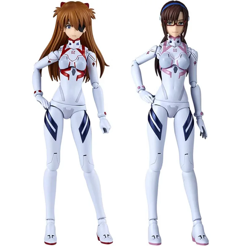 

In Stock Original KAIYODO EE Revoltech Soryu Asuka Langrey Makinami Mari Illustrious Rebuild of Evangelion Action Toys Gifts