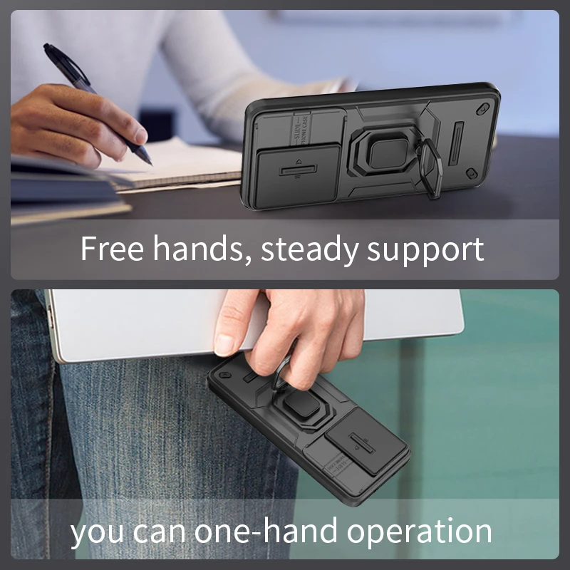 Enhanced Protective Sliding Camera Case with Magnetic Holder