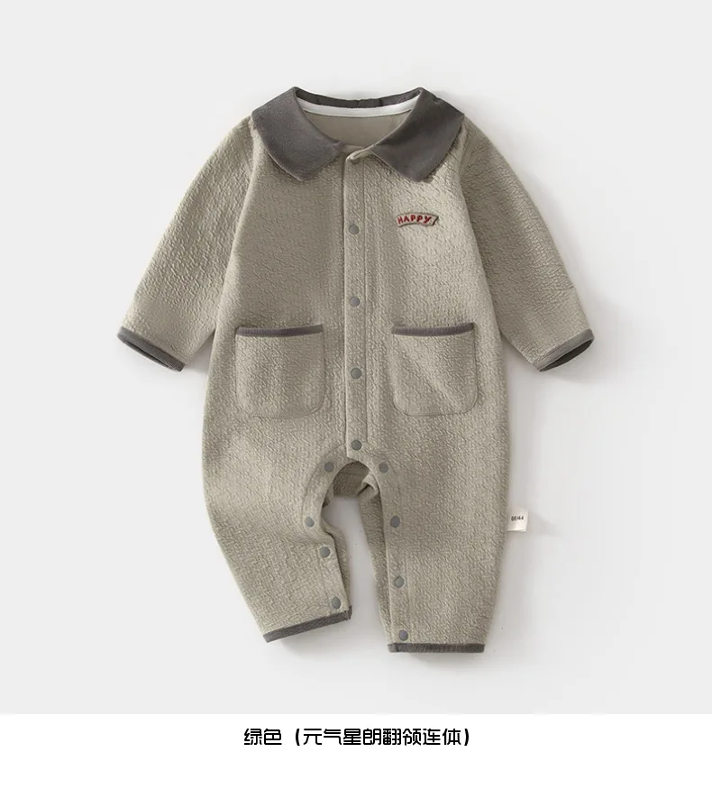 Baby-Strampler Neugeborenen-Overall ohne Knochenfutter Frühling und Herbst Weicher Woll-Romper Jacquard Säuglings- und Kinderbekleidung Dehnbarer Strampler – Detail 10