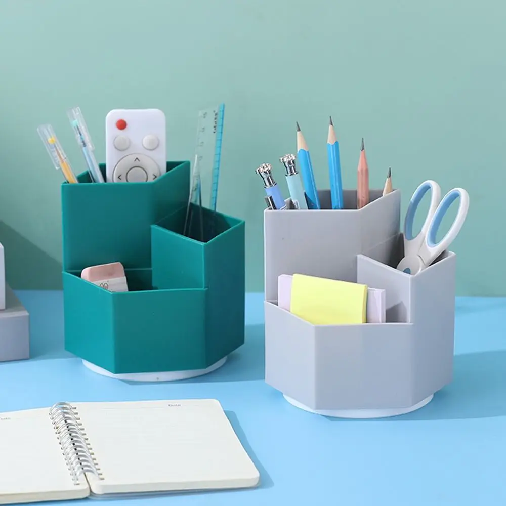 Large-capacity Pen Holder Student Stationery Storage Box 360-degree Rotation Creative Oblique Plastic Stationery Storage Box pen holder pen and brush holder desk organizer desk storage rack
