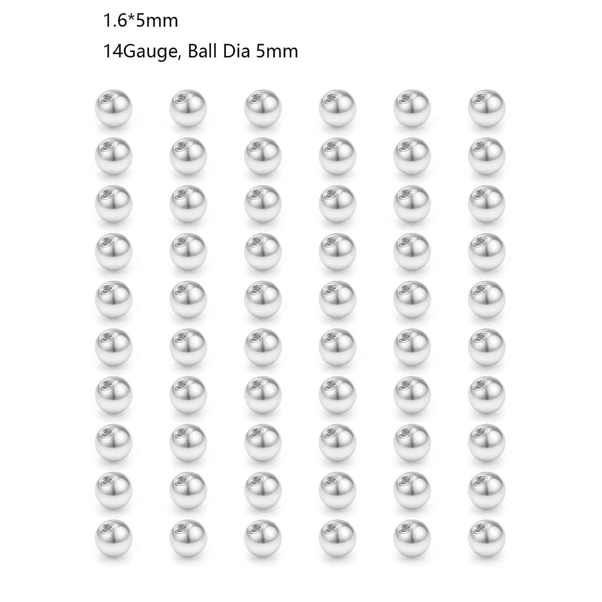 60pcs Surgical Steel Replacement Balls For Body Jewelry Piercing 16gauge 3mm And 14gauge 5mm piercing jewelry,body piercing jewelry,body jewelry