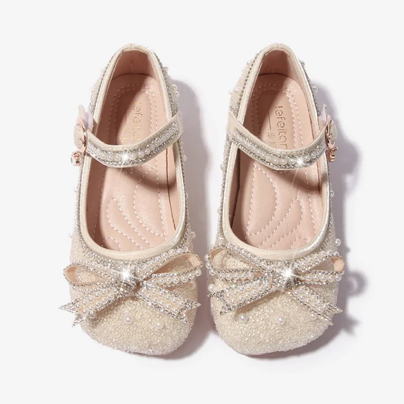 

Elegant Fashion Children's Leather Shoes Sweet Bowknot Kids Mary Jane Shoes Shallow Causal Princess Shoes for Girls Performance