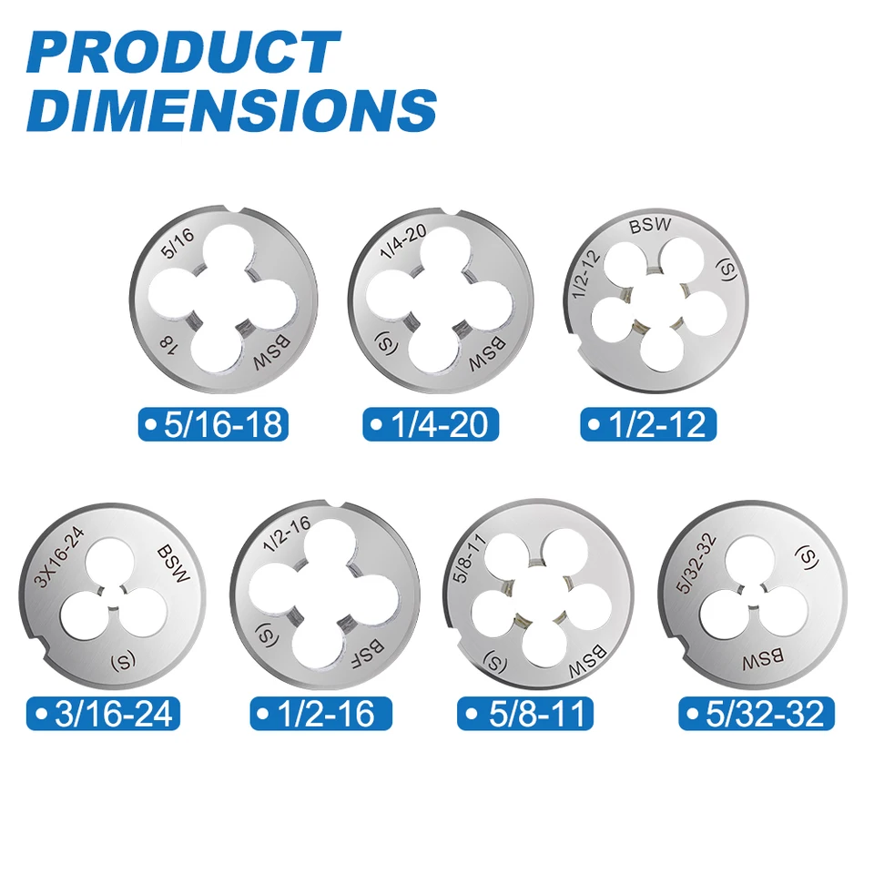 BSF RIGHT HAND THREAD TAP & DIE SET 3/16 1/4 5/ Produktbild-Vorschau 2