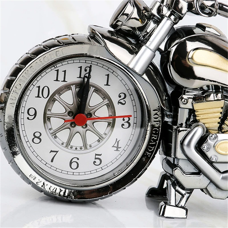 Horloge,Décor à la maison moto Design réveil bureau décor créatif Table  horloge Cool moto forme réveil œuvres d'art - Type H01 - Cdiscount Maison