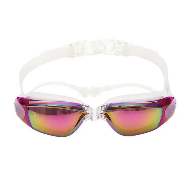 Optical Swimming Goggles Men Women Myopia Pool Earplug Professional Waterproof Swim Eyewear Prescription Adult Diving Glasses Purple