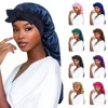 Women Bonnet Satin Sleeping Hat Long Tail Braid Hair Night Sleep Cap Head Cover Bonnets Shower Caps for Sauna Bathing Bonnet 1