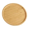 Trays Serving Tray 20*5*30cm Easy To Clean For Fruit Pizza Multi-functional Round Wooden Tableware Stand Food Tray 3