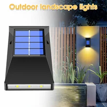 

2/4/6pcs Solar Outdoor Wall Lamp IP65 Waterproof Courtyard Balcony Garden Landscape Decor Street Lamp Fence Light With Switch