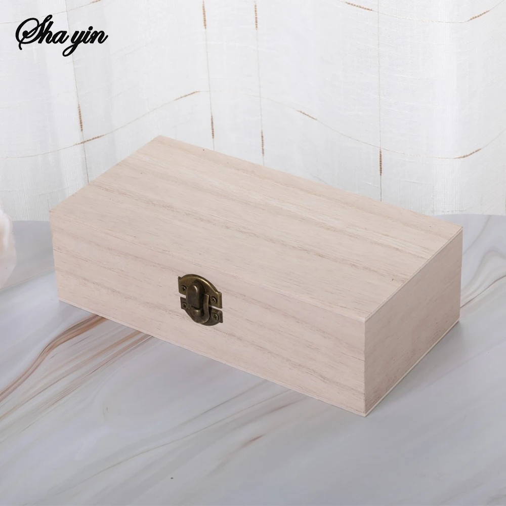 Wooden Gift Box Rectangular Wooden Box - Colored Storage Box Wooden Gift Packaging Box Organizer Box 6