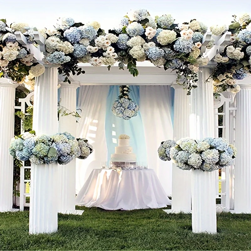 Silk Hydrangea Heads Artificial Flowers 10pcs With Stems For Home Wedding Decor