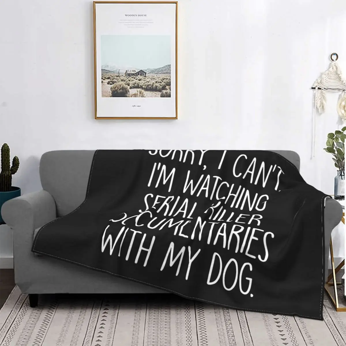 

Watch Serial Killer Documentaries With My Dog Knitted Blanket Flannel Throw Blanket Home Couch Decoration Lightweight Bedspread