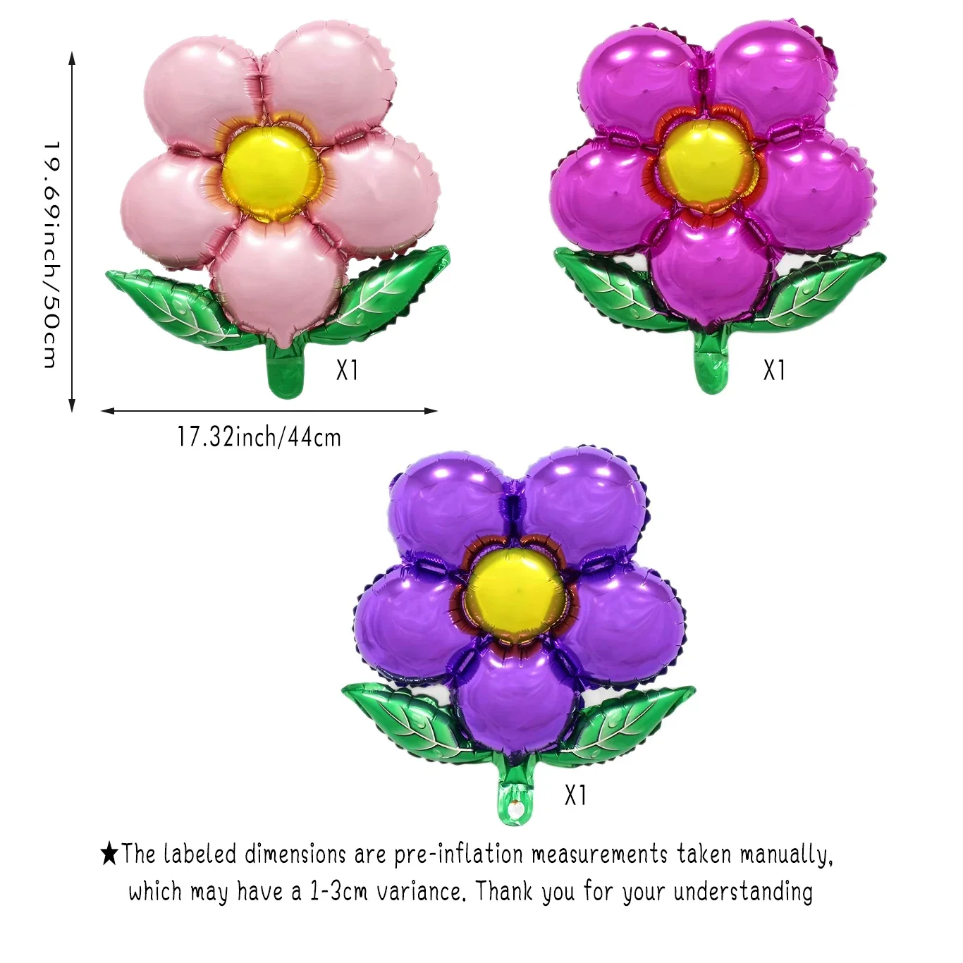 Balloon Decorations 3pcs Flower Balloons Rose Purple Green leaf Balloon Decorations