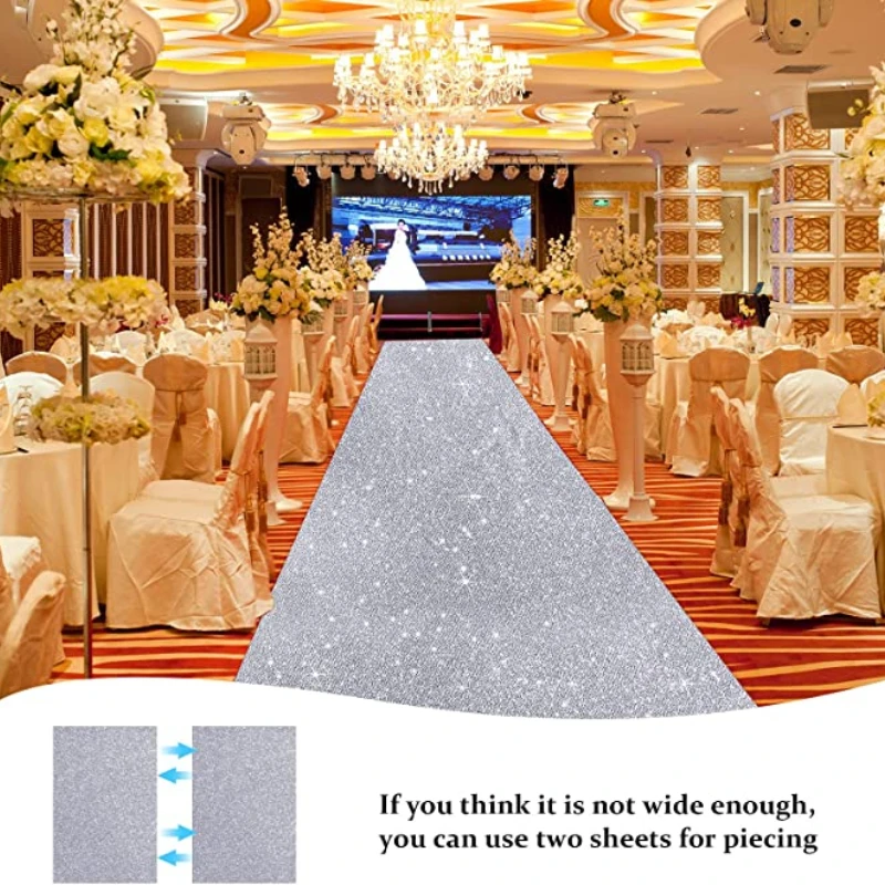 Wedding carpet Wedding Glitter Rug 1m, 3m, 5m Wedding Accessories Silver Aisle Runway Rug, Banquet Party Bridal Hallway Rug Decoration