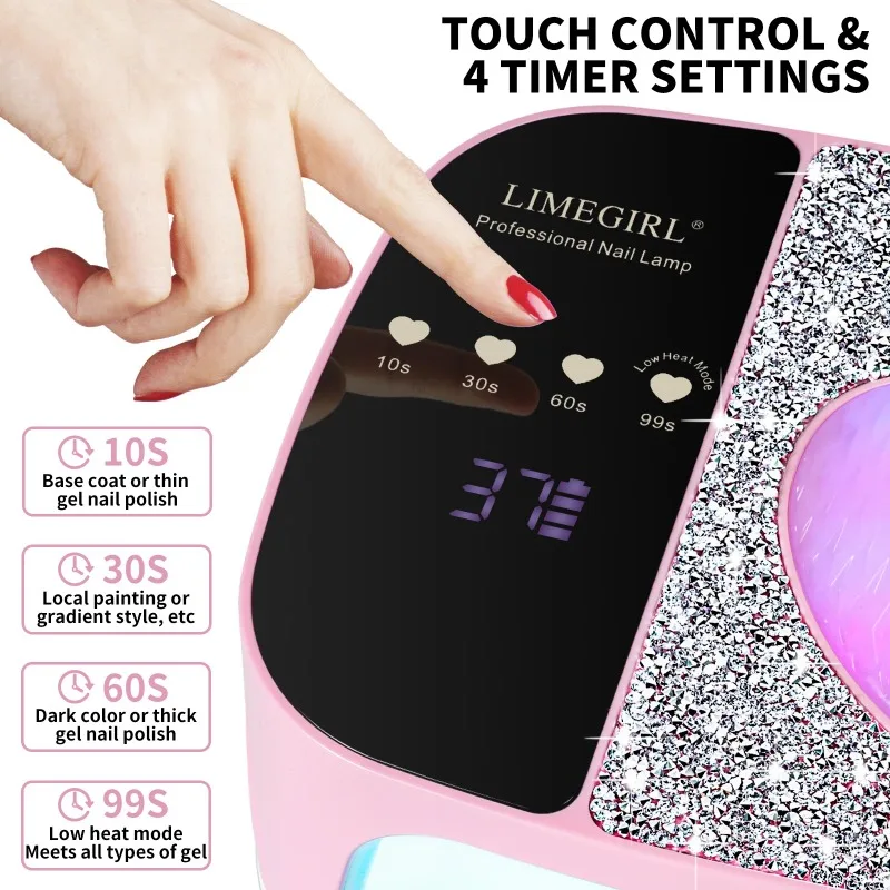 무선 UV LED 네일 램프 건조기 36 LED 충전식 네일 건조 라이트 (UV 젤 폴리쉬 및 아크릴 네일용) 뷰티 장비