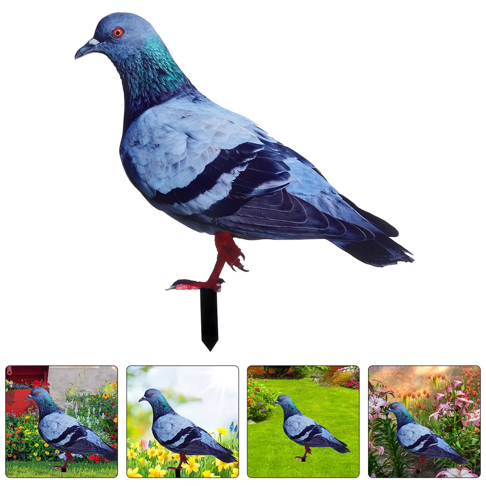 

2 Pcs Simulated Pigeon Ground Plug Dove Stake Bird Animal Ornaments Outdoor Adornment Acrylic Lawn Decoration Christmas