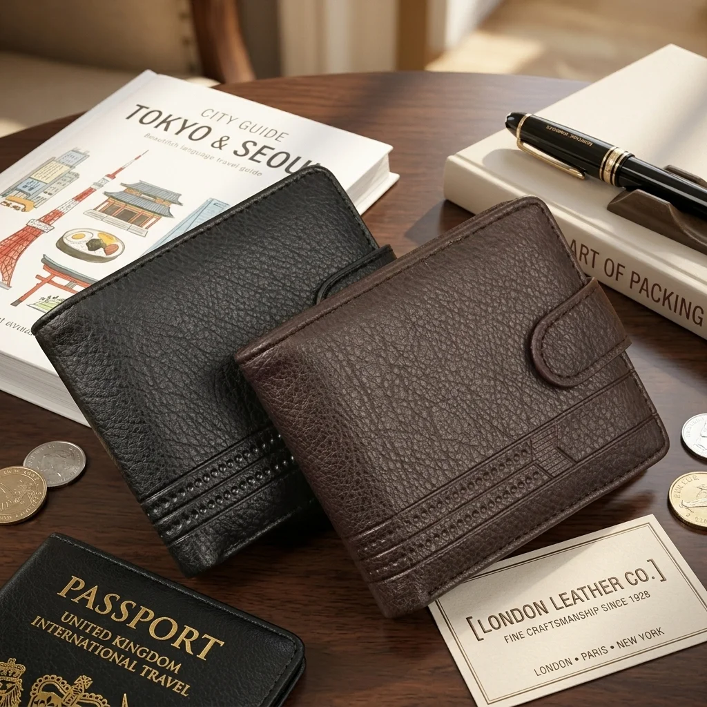 Men's Leather Wallet with Card Slots - Ideal for Everyday and Business Use