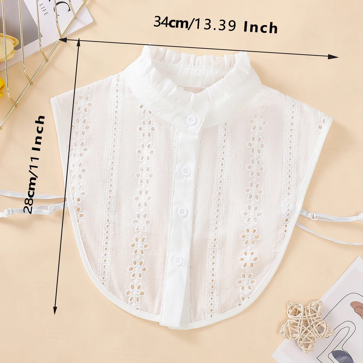 Women's Hollowed Out Breathable Detachable Fake Collar