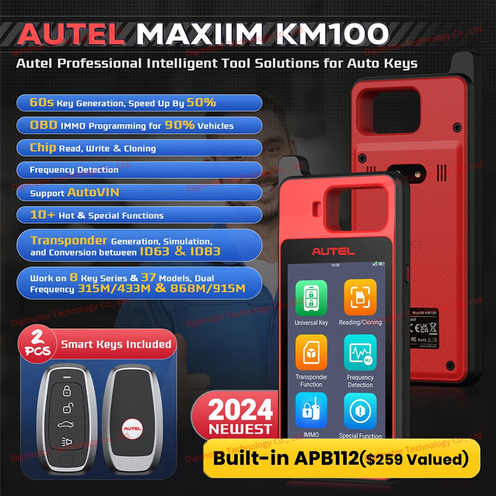 Autel MaxiIM KM100 Universal Key Generator Kit Lifetime Free Update Online PK MaxiIM IM508 IM608 37+ Models AutoVIN automotive diagnostic scanner