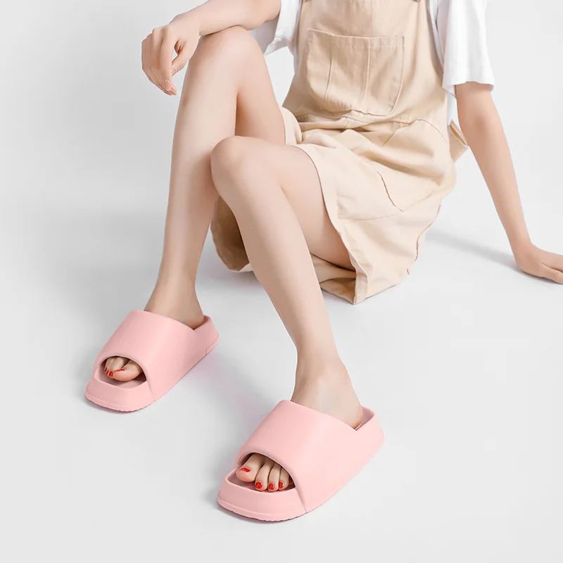 Woman Sandals Shower slippers Woman Thick Platform Home Slippers Fashion Non-Slip Bathroom Slides Summer Soft Flip Flops_voghion.com