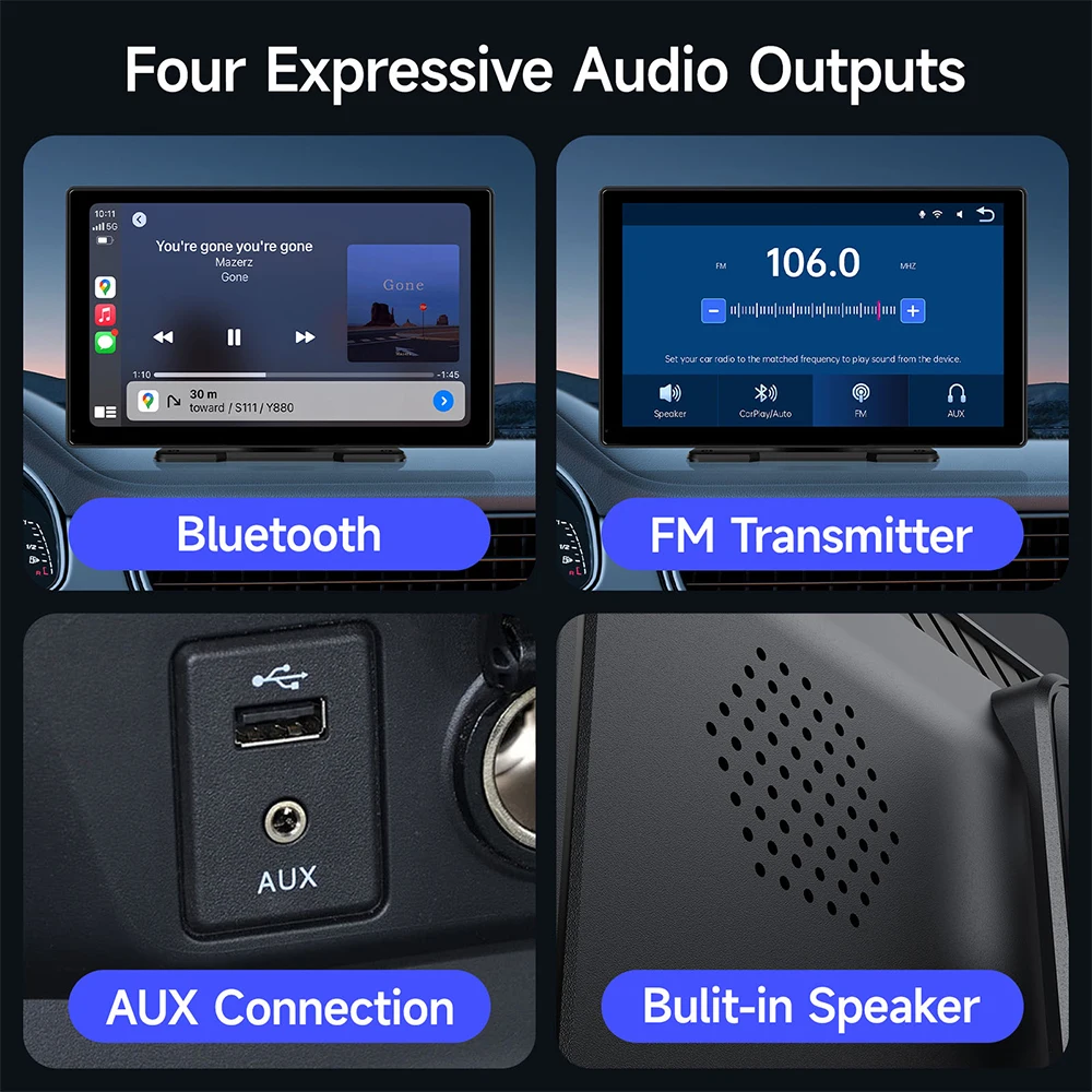 9" Car Mirror Radio Multimedia Video Player Universal Wireless Carplay Android Auto Screen With Bluetooth Rearview Camera